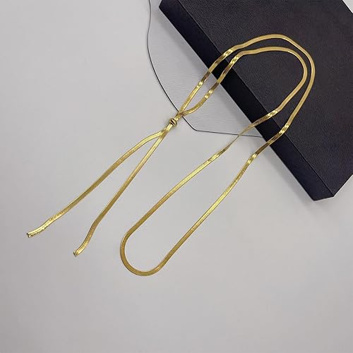 26 Stylish Silver-Tone Long Snake Chain Necklace